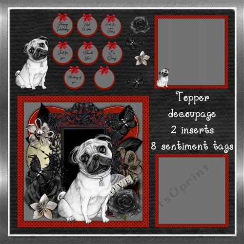 8x8 Polka Dot Pug Wishes Mini Kit 