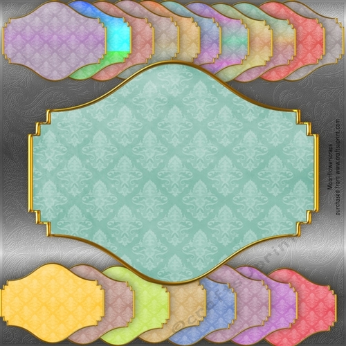 Gold Trim Damask Mats 