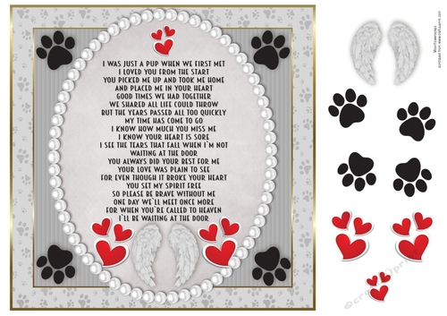 8x8 Pet Loss beautiful Poem 
