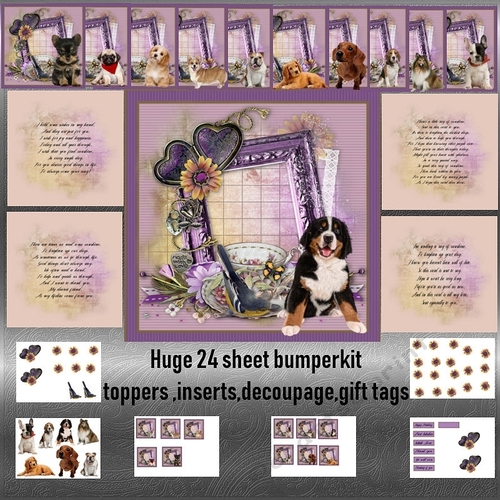 Purple Puppy  Mixed Wishes Bumper kit 