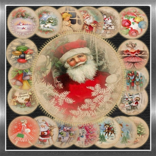 MIsted Vintage Christmas Toppers 