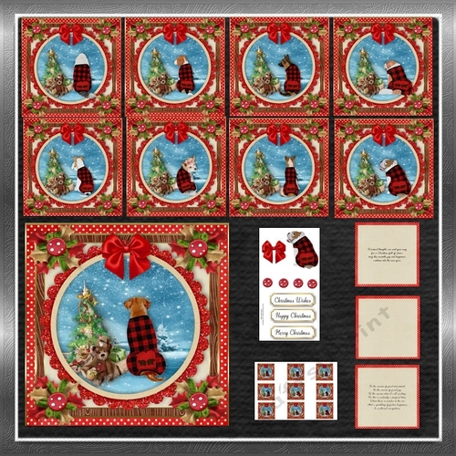 Country Dog Christmas Wishes Bumper Kit 7x7 