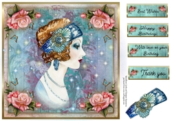 8x8 Deco lady Birthday Wishes