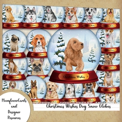 Christmas Wishes Dog Snow Globes