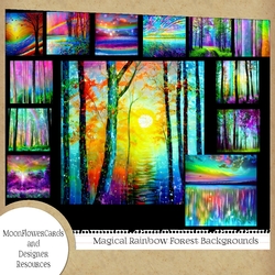 Magical Rainbow Forest Backgrounds