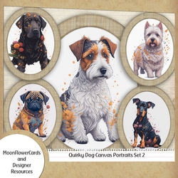 Quirky Canvas Pet Portraits Set 2