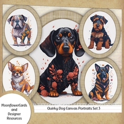 Quirky Canvas Pet Portraits Set 3