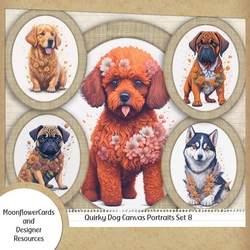 Quirky Canvas Pet Portraits Set 8
