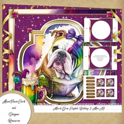 Mardi Gras English Bulldog 2 Mini Kit