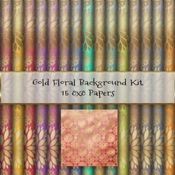 Gold Floral Background Kit