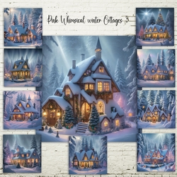 Pink Whimsical Winter Cottages 3