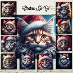 Christmas Hat Cat