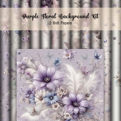 Purple Floral Background Kit
