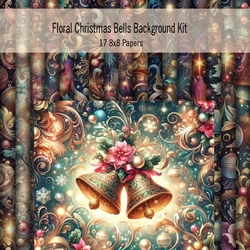 Floral Christmas Bells   Background Kit 1