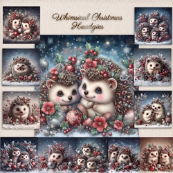 Whimsical Christmas Headgehogs