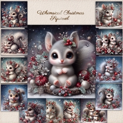 Whimsical Christmas Squirrel 