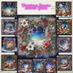 Christmas Stained Glass Square