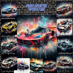 Sports Car Paint Splash Background Kit