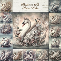 Christmas At Swan Lake Background Kit