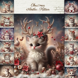 Christmas Antler Kitten