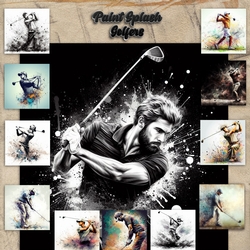 Paint Splash Golfer