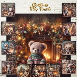 Christmas Teddy Fireside
