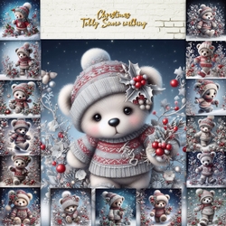 Christmas Teddy Snow Walking