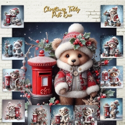 Christmas Teddy Post Box