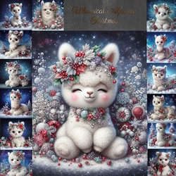 Whimscial Christmas Alpacas 