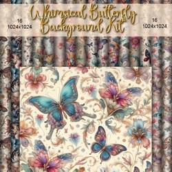 Whimscial Butterfly  Background kit