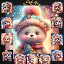 Christmas Pom Pom Teddy