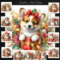 Christmas Corgi Puppy