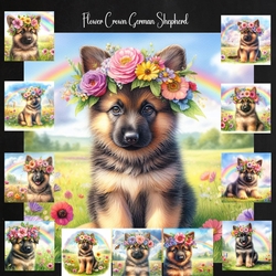Flower Crown German Shepherd