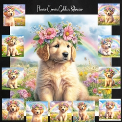 Flower Crown Golden Retriever