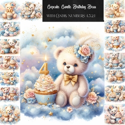 Cupcake Candle Birthday Bear