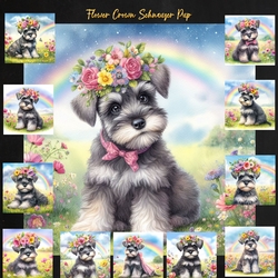 Flower Crown Schnauzer Pup