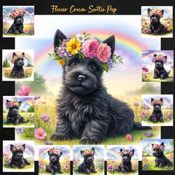 Flower Crown Scottie  Pup 