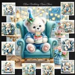 Blue Birthday bear Chair