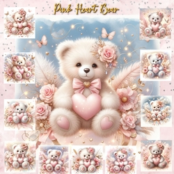 Pink Heart Bear