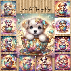 Colourful Teacup pups
