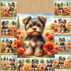Yorkie  Poppy Field 