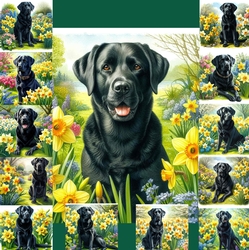 Daffodil Garden Black lab