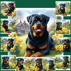 Daffodil Garden Rottweiler