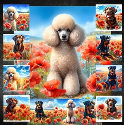 Beautiful Poppy Field Dogs 3