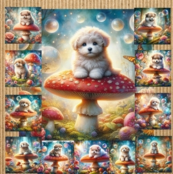 Fantasy Forest Mushroom Dog