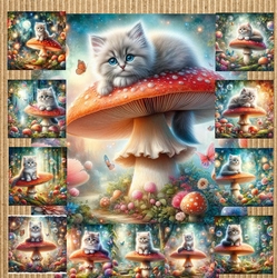 Fantasy Forest Mushroom Kitten