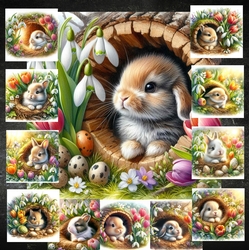 Spring Flowers Bunnie Burrow