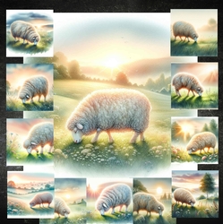 Misty Spring Morning Sheep