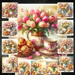 Hot Cross buns And Tulips