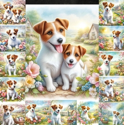 Charming Spring Garden Dogs 1